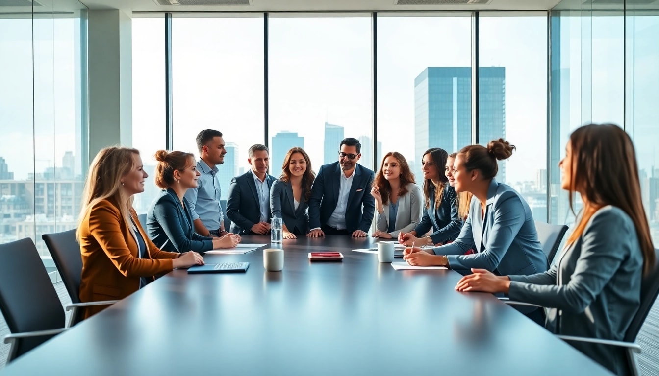 Professionelles Team bei der Personalbesetzung in einem modernen Büro, diskutiert Strategien.