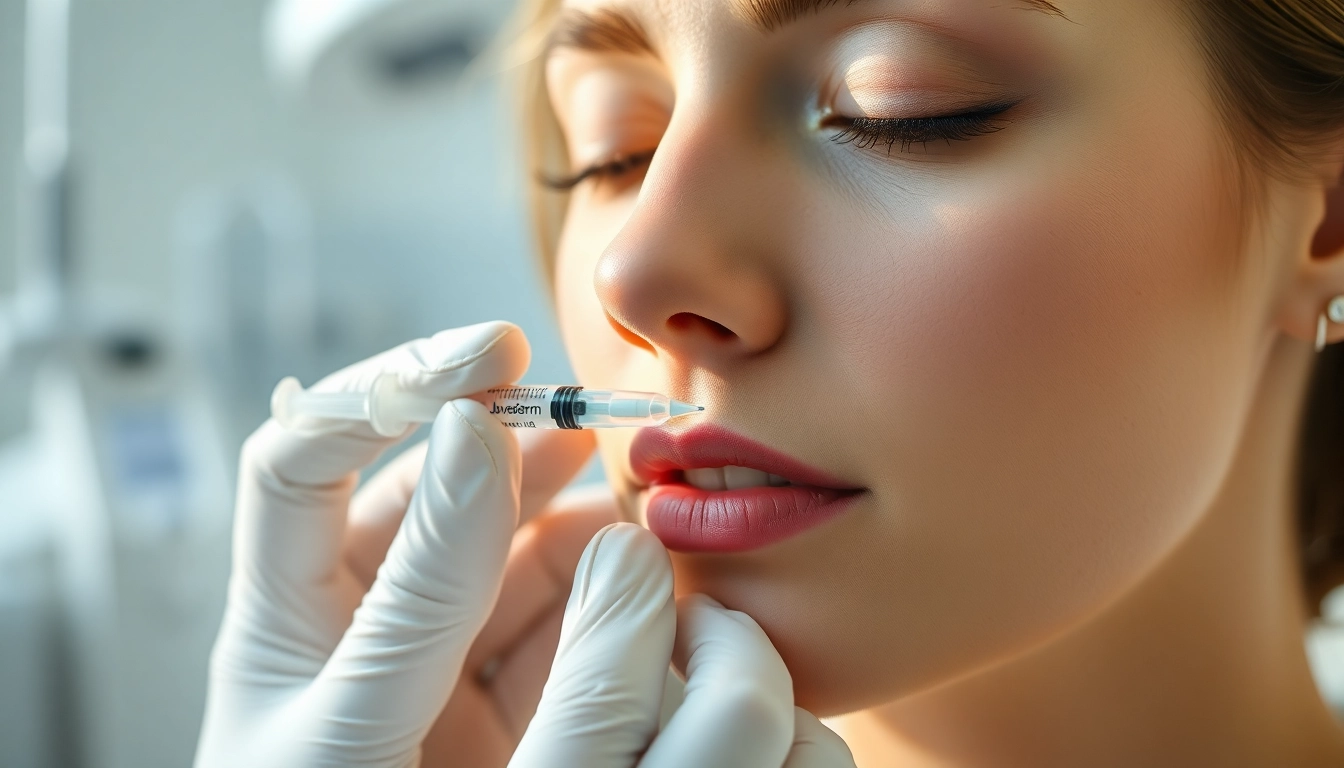 Juvederm Anwendung bei einer kosmetischen Behandlung zur Hautverjüngung.