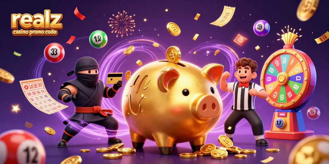 Nutze den realz casino promo code für tolle Boni und Freispiele in einem lebhaften Casino-Szenario.