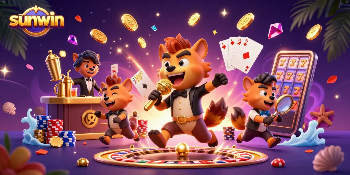 Engage in thrilling gaming with sunwin's vibrant casino hyenas entertaining guests!