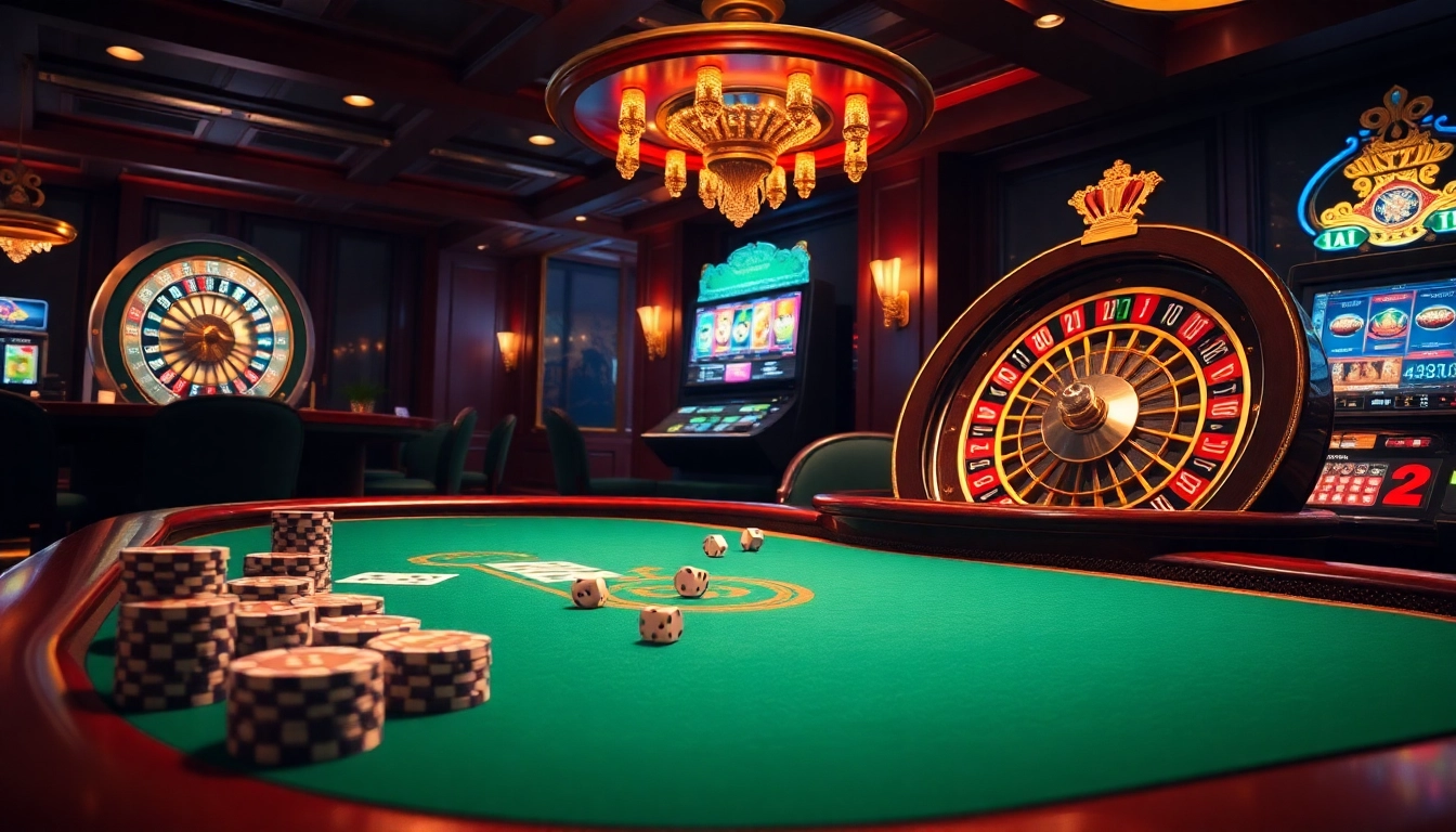 Exciting casino atmosphere with poker table and chips, highlighting tor browser official wiki for secure online gambling.