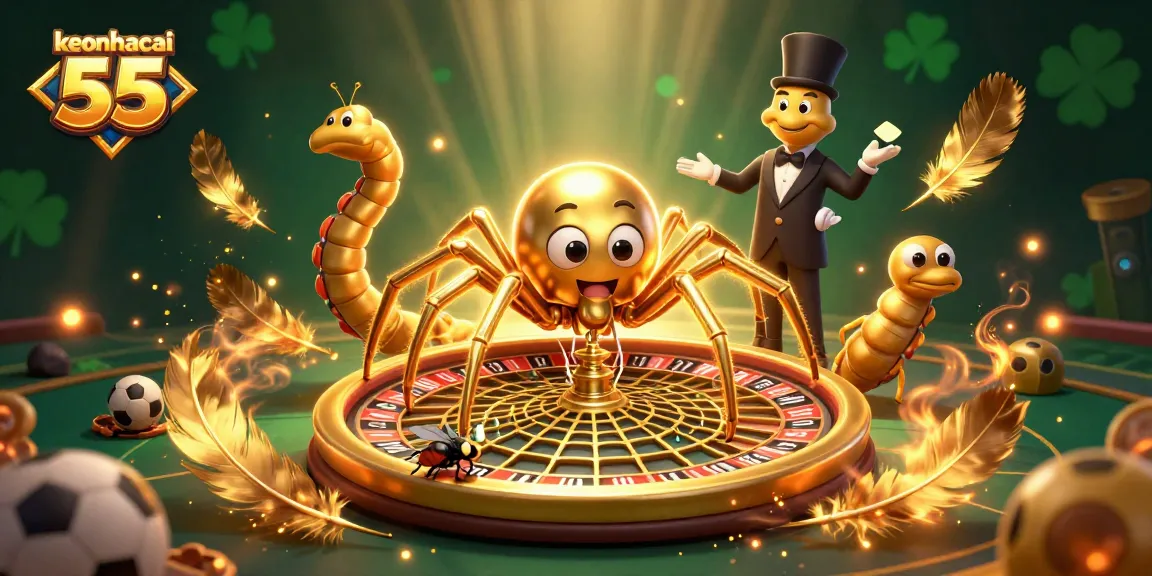 Engage in thrilling betting action with keonhacai 55 in this dynamic 3D casino illustration.