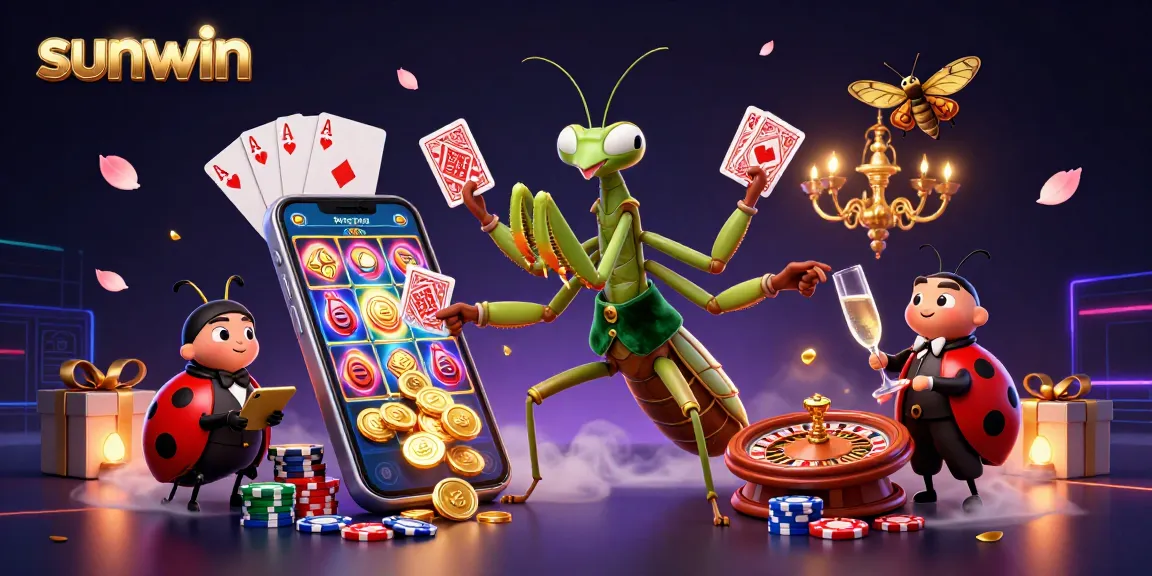 Experience sunwin's vibrant casino scene with a praying mantis dealer and dynamic games.