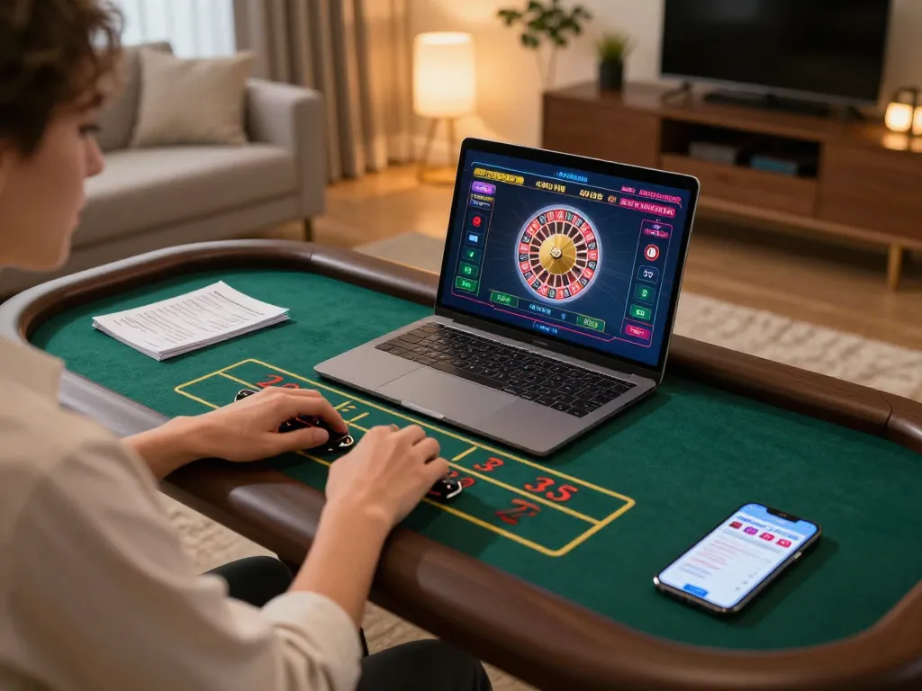 Experience the excitement of online gaming with 78winvina at home during live dealer roulette.