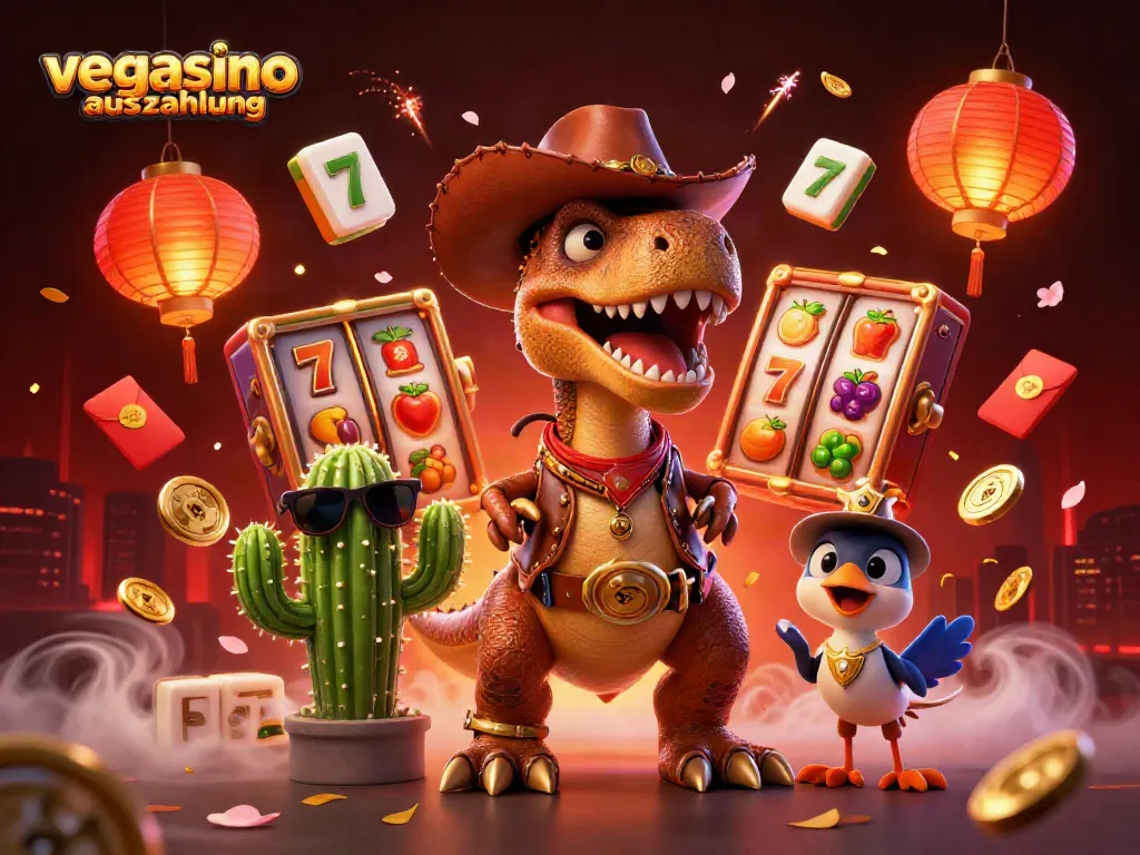 Experience vegasino auszahlung with vibrant characters and dynamic casino elements in this captivating illustration.