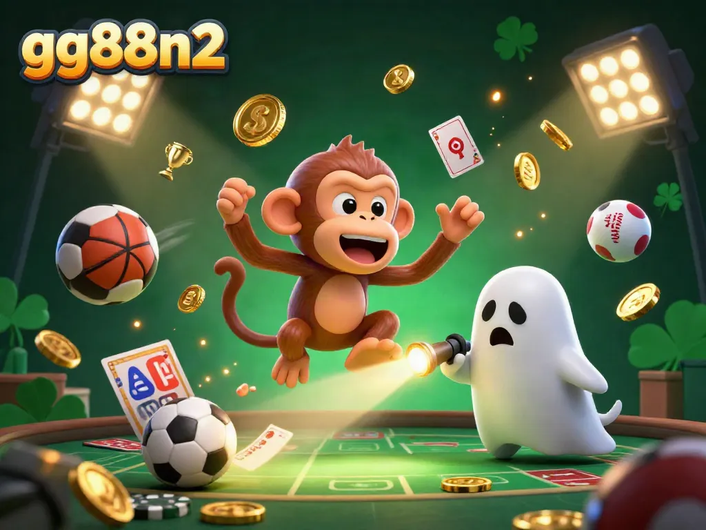Experience thrilling gameplay with gg88n2 at a haunted casino featuring playful characters and dynamic action.