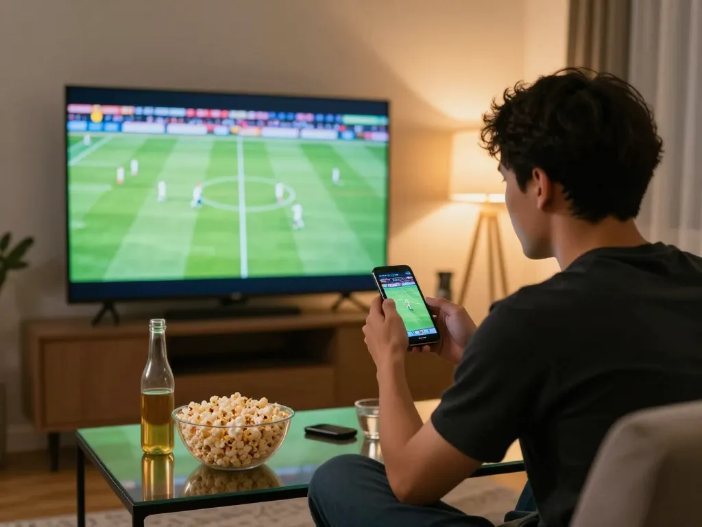Slicing through soi kèo bóng đá, a sports bettor places bets while watching a live football match.