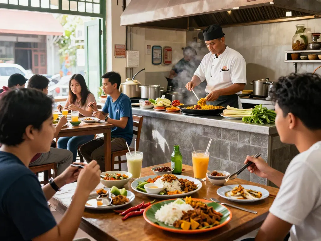 Enjoying Nasi Kandar at Rokok88, showcasing vibrant dishes and authentic dining.