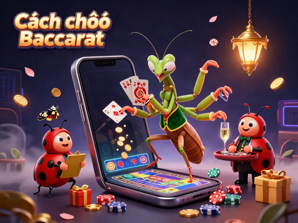 Experience Cách chơi Baccarat with vibrant casino action featuring card sharks and lively gameplay.