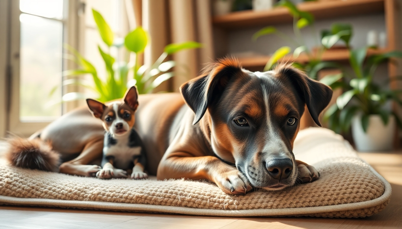 Hanfmatte provides comfort for pets, showcased in a cozy environment.