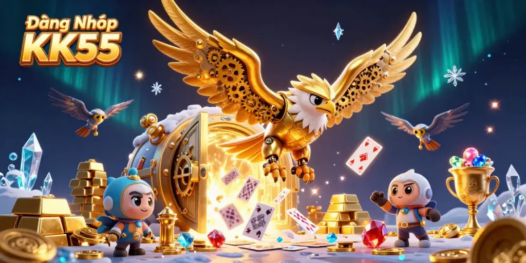 Experience exhilarating gameplay with Đăng Nhập KK55, featuring vibrant 3D characters and casino treasures.