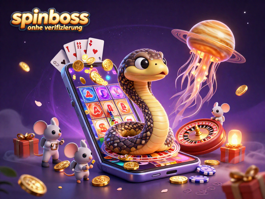 spinboss ohne Verifizierung: Illustration eines Spielautomaten mit intergalaktischem Flair und Wettbewerbselementen