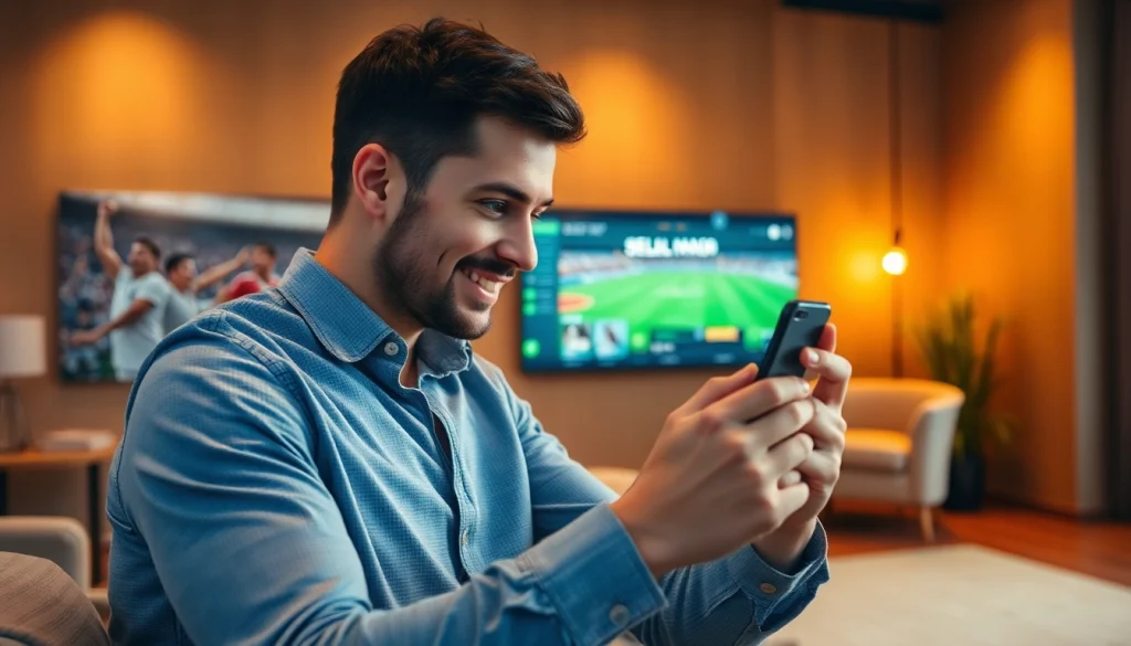 Benutzer wettet anonym auf einem online wettanbieter ohne lizenz auf seinem Smartphone in einer warmen Umgebung.