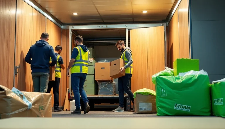 Büroumzug Nürnberg: Team von Sturm Relocations organisiert Möbel und Umzugsmaterial professionell.