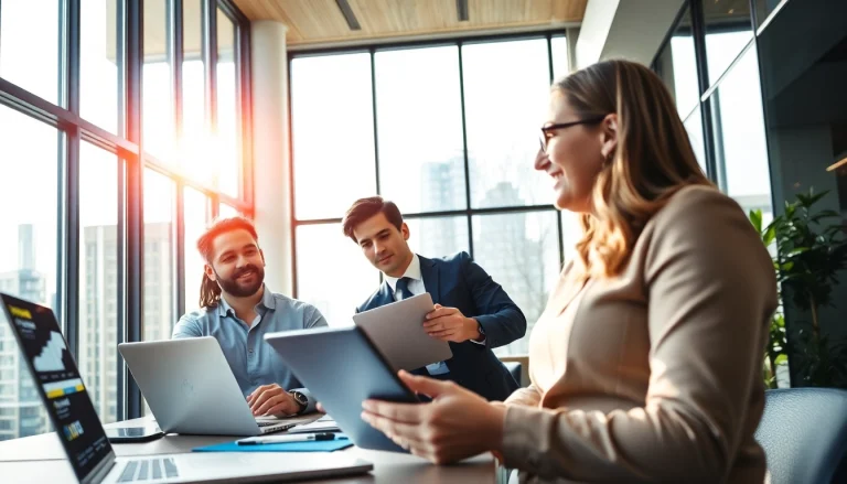 Headhunter Lübeck engaging with clients in a professional office setting.