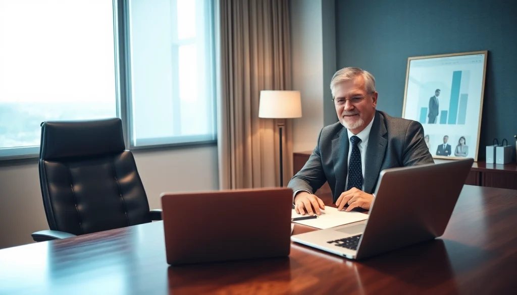 Headhunter Executive Search im Büro, der einen komplexen Analyseprozess leitet.