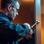 Schlüsseldienst Mannheim - Fachtechniker öffnet beschädigungsfrei eine Tür, professionell und schnell.