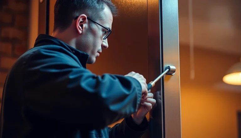 Schlüsseldienst Mannheim - Fachtechniker öffnet beschädigungsfrei eine Tür, professionell und schnell.