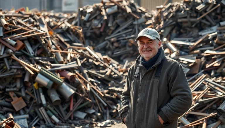 Schrotthändler Düsseldorf sortiert Metallabfälle professionell in der Werkstatt.