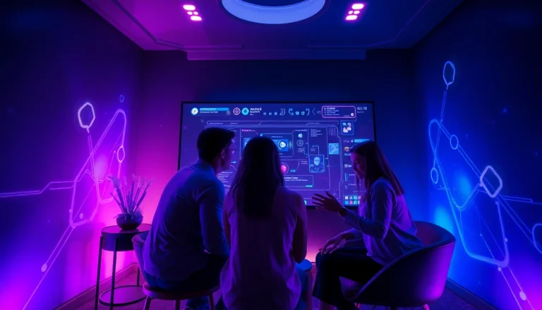 Engaging AI porn chat scene with interactive characters and a vibrant digital atmosphere.