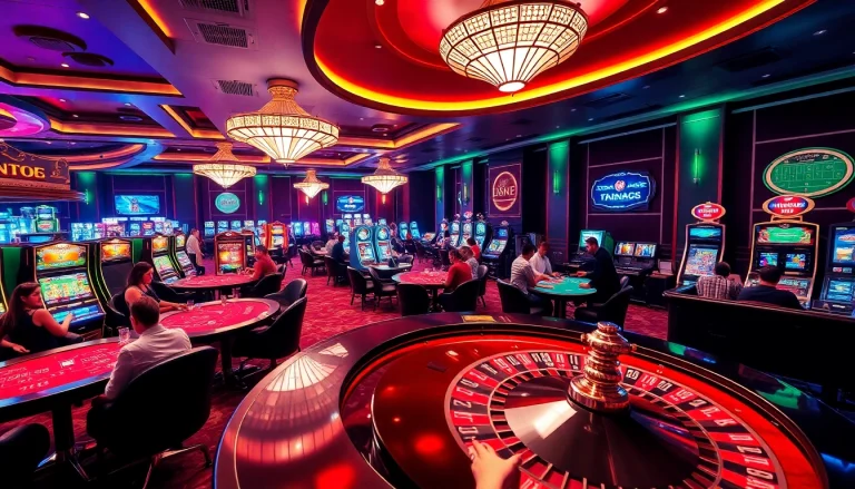 Players enjoying various games at a luxury casino showcasing https://king88us.com/ betting excitement and vibrant gaming action.