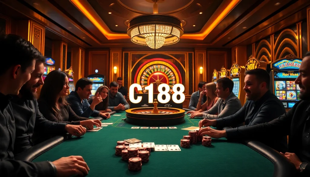 Excited gamblers at the C168 poker table savoring a thrilling moment of high-stakes play.