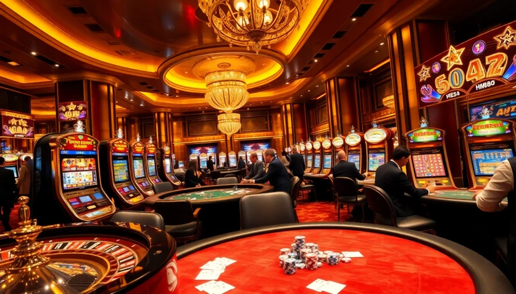 Experience the thrill of gambling at HM88's luxurious online casino with vibrant slot machines and exciting table games.