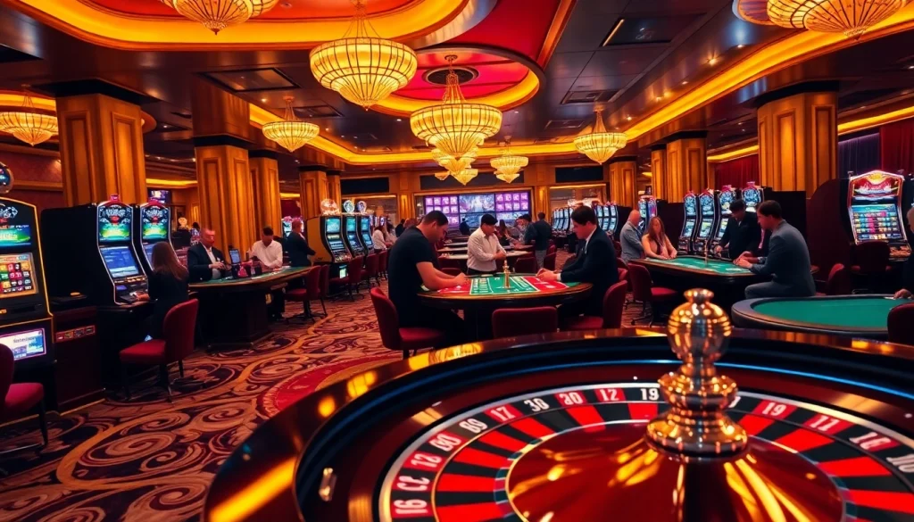 Experience the thrill of BET88 gaming with lavish casino tables and vibrant players.