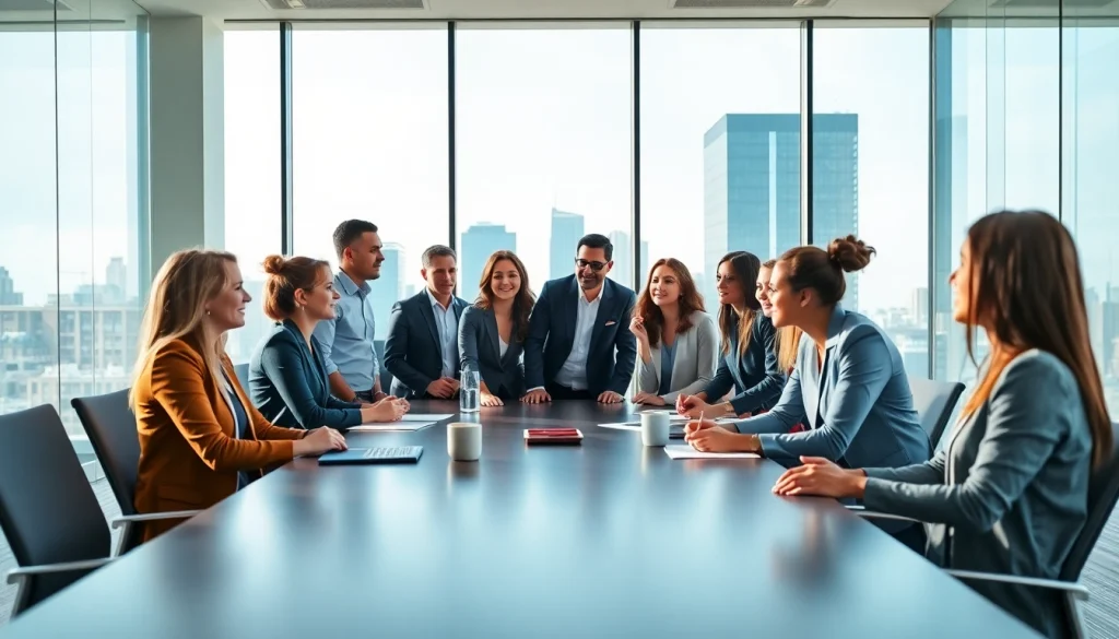 Professionelles Team bei der Personalbesetzung in einem modernen Büro, diskutiert Strategien.