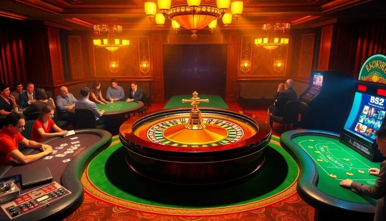 B52 poker players strategizing their next move at a luxurious casino table.