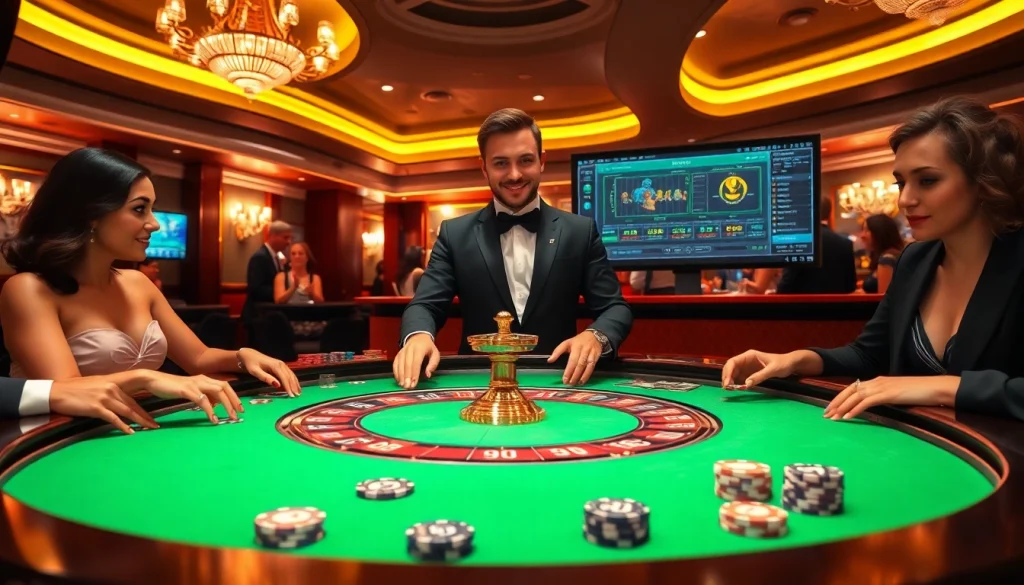 Trải nghiệm cảm giác cá cược tại https://luck8.net với bàn poker sống động, các chips và người chơi.