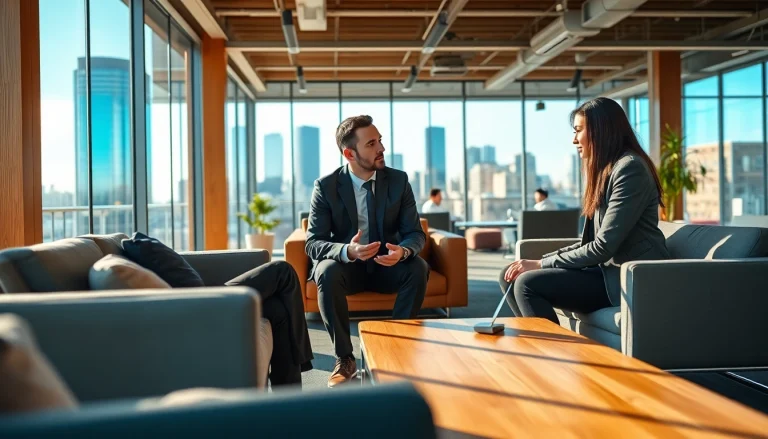 Headhunter IT berät technisch versierte Kandidaten professionell in einem modernen Büro.