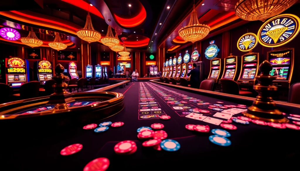 Experience thrilling gameplay at uu881 club with engaging casino tables and vibrant slot machines.