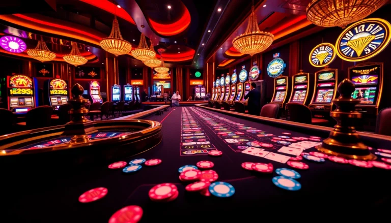 Experience thrilling gameplay at uu881 club with engaging casino tables and vibrant slot machines.