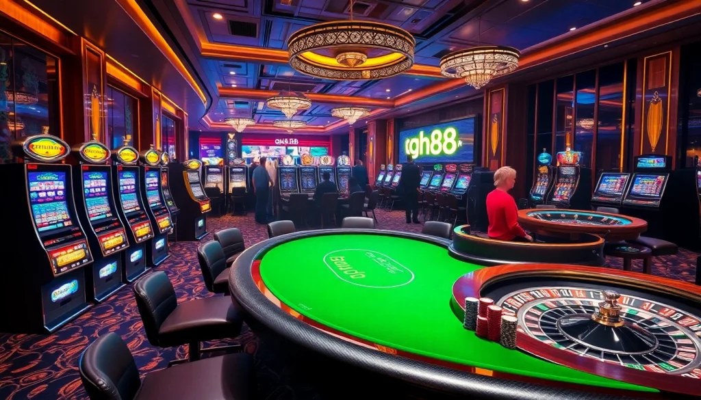 Experience a thrilling game at qh88 with premium casino tables and slot machines.