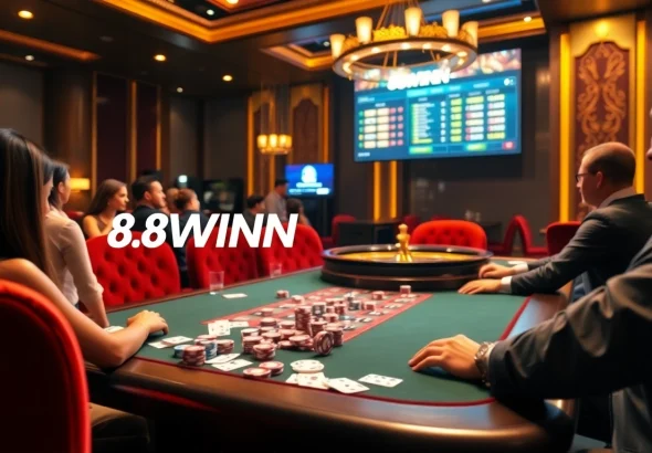 Gambling enthusiasts enjoying a professional gaming experience at 68WIN Casino.
