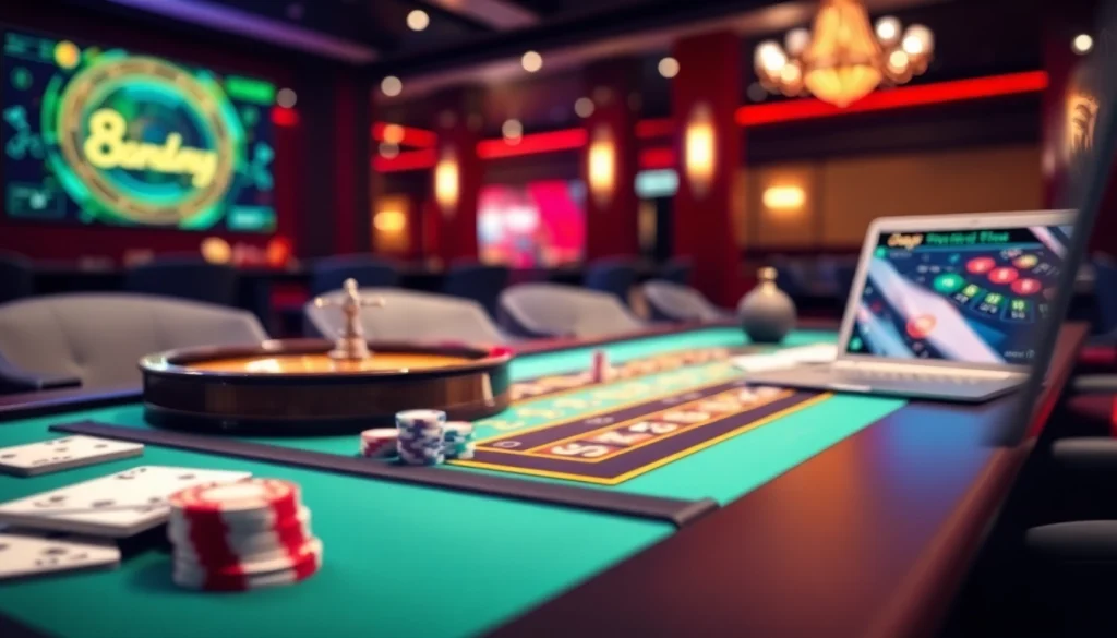 Experience thrilling games on 8day with this vibrant online casino visual showcasing interactive elements.