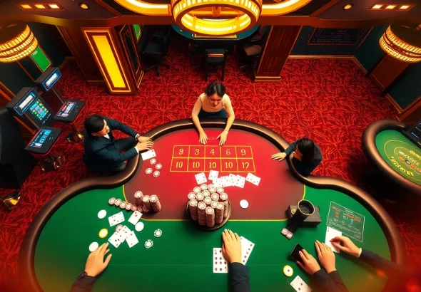 Bong99 betting scene showcasing engaging professional gamblers and exciting casino games.